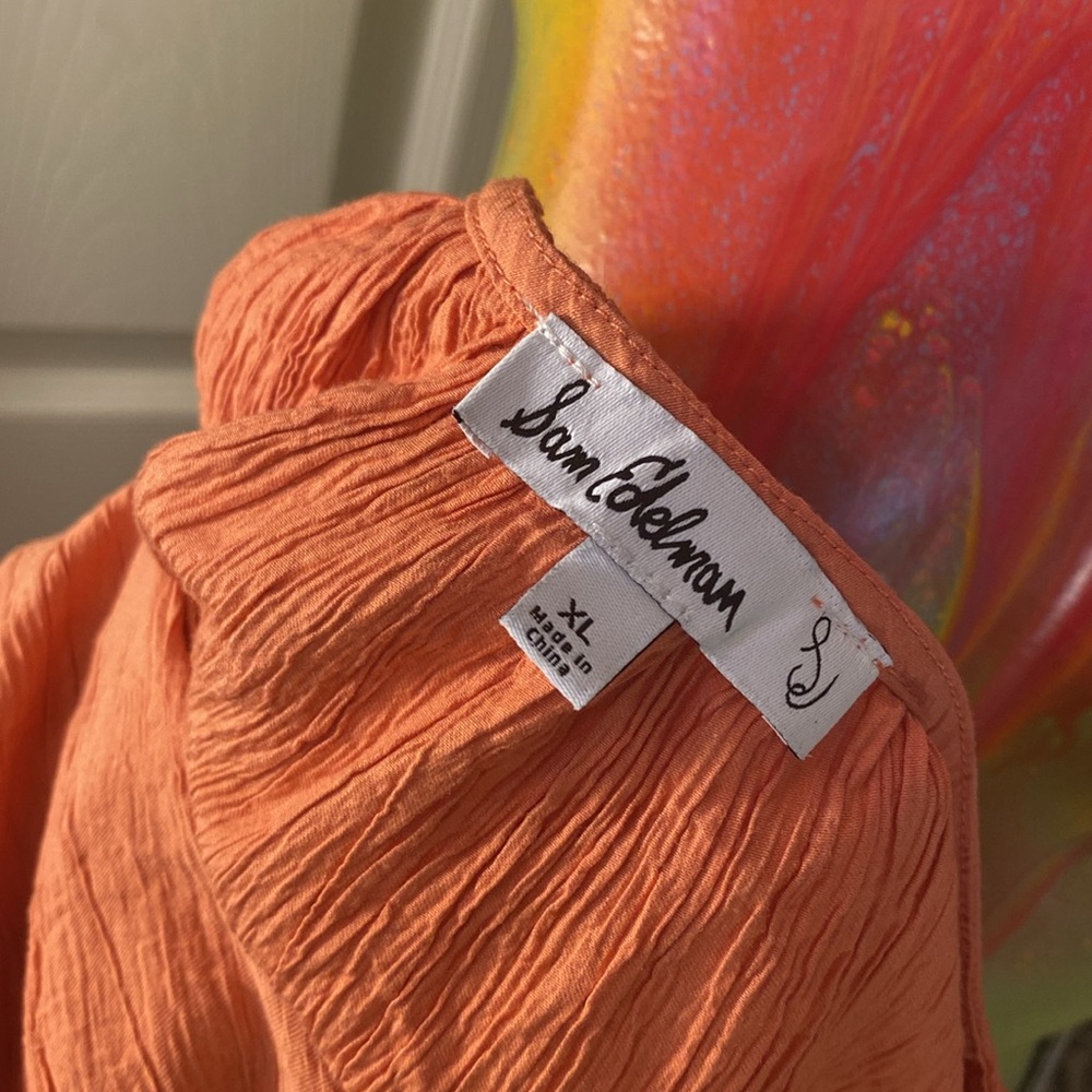 Sam Edelman Orange Peplum Tunic with Short Sleeves - Picture 10 of 10